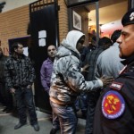 Tunisian migrants who had escaped from t Tunisian migrants who had escaped from t