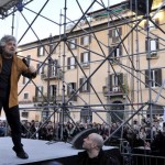 Italian showman Beppe Grillo gestures as Italian showman Beppe Grillo gestures as
