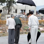 Fukushima Governor Yuhei Sato (2nd R-beh Fukushima Governor Yuhei Sato (2nd R-beh