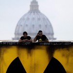 Italian antinuclear activists look on fr Italian antinuclear activists look on fr
